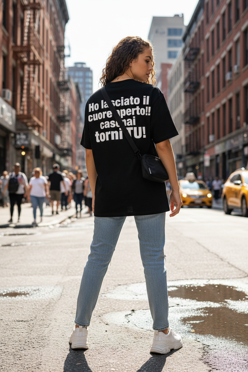 Donna streetwear frase retro